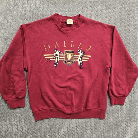 Vintage Paradies Collection Dallas Victory Club Red Sweatshirt Size XL Maroon - Picture 1 of 8